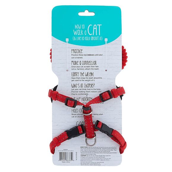 Whisker City Medium Red Cat Harness Leash Set Adjustable‎ Combo - Picture 3 of 3